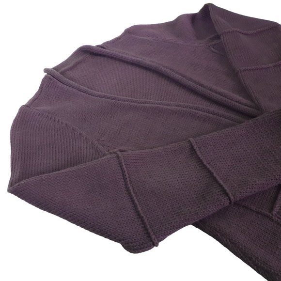 PURE Handknit Purple Open Front Knit Cardigan - Picture 3 of 12